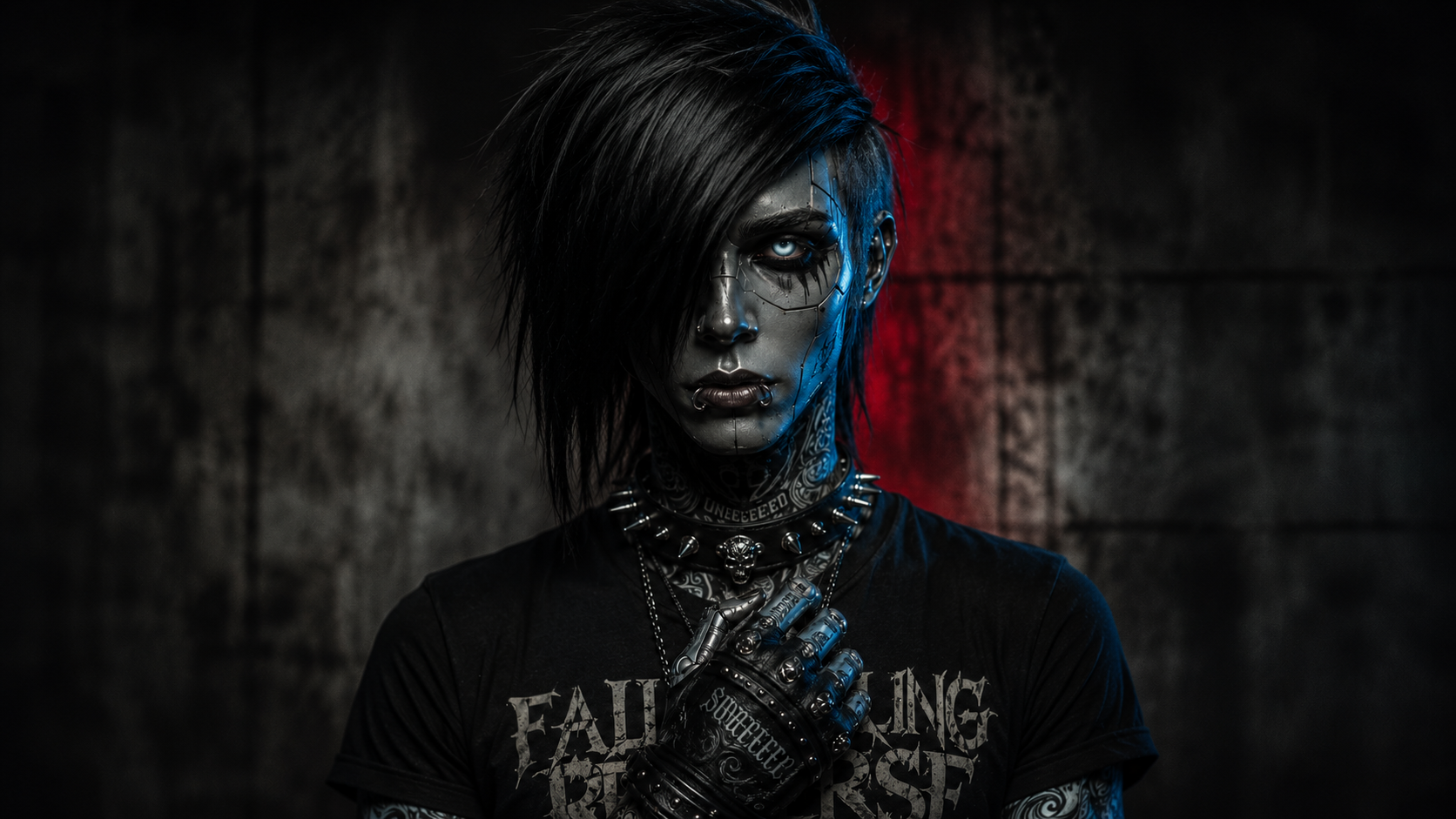 The EMO-Claude mascot, an emo cyborg
